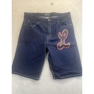 King Maker Baggy Shorts Mens 42 Denim Paint 2 L Wide Leg Hip Hop Retro Y2K VTG